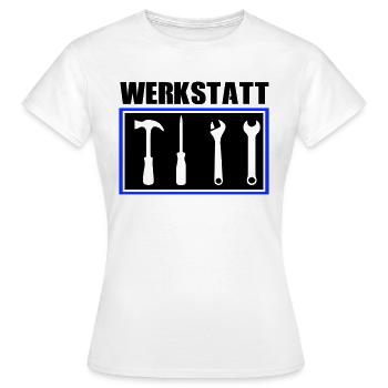werkzeug werkstatt - Frauen T-Shirt - Weiß - Vorne - AI Model Female 172 dark (172cm)