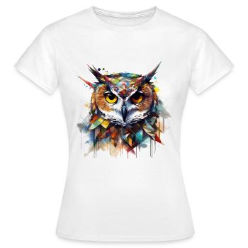Eule Nachtvogel Vogel Tier Geschenk Kunst - Frauen T-Shirt - Weiß - Vorne - AI Model Female 172 dark (172cm)