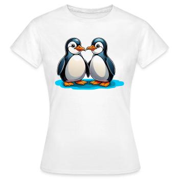 Two penguins - Women's T-Shirt - white - Front - AI Model Female 172 dark (172cm)