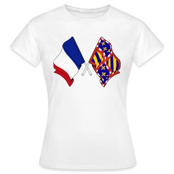 Flag of France, Burgundy - Women's T-Shirt - white - Front - AI Model Female 172 dark (172cm)