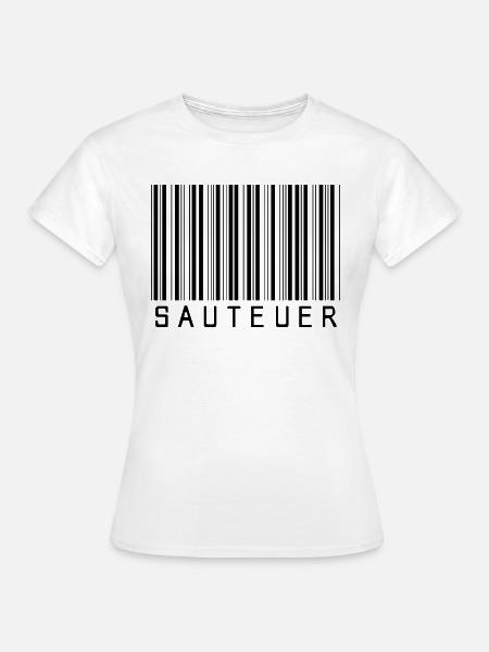 Barcode SAUTEUER schwarz - Frauen T-Shirt - Weiß