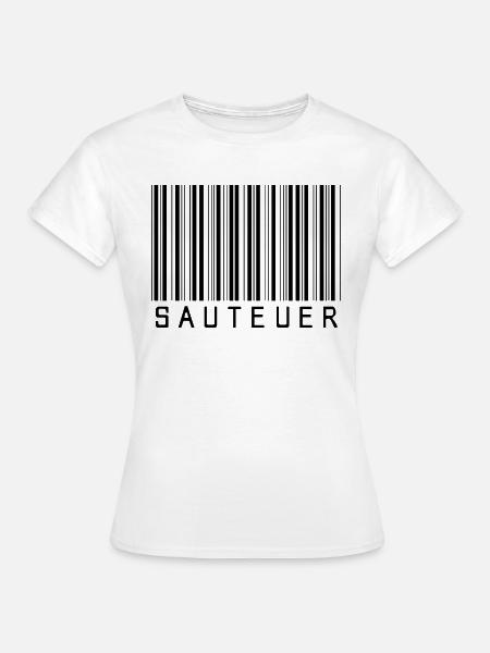 Strichcode "SAUTEUER" black/schwarz - Frauen T-Shirt - Weiß