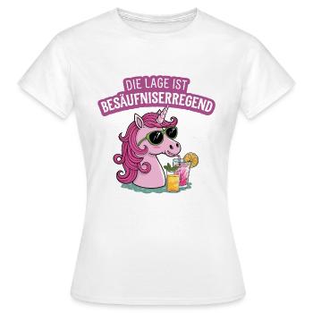 Partyshirt Einhorn Humor Besäufniserregend - Frauen T-Shirt - Weiß - Vorne - AI Model Female 172 dark (172cm)