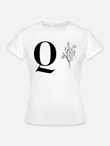 Minimalistisches Blumenmuster - Frauen T-Shirt - Weiß