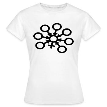 GangBang Symbol einfarbig - Frauen T-Shirt - Weiß - Vorne - AI Model Female 172 dark (172cm)