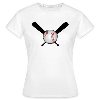 Baseball avec batte de baseball sur croix - T-shirt Femme - blanc - Devant - AI Model Female 172 dark (172cm)