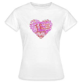 Liebe in allen Sprachen - Frauen T-Shirt - Weiß - Vorne - AI Model Female 172 dark (172cm)