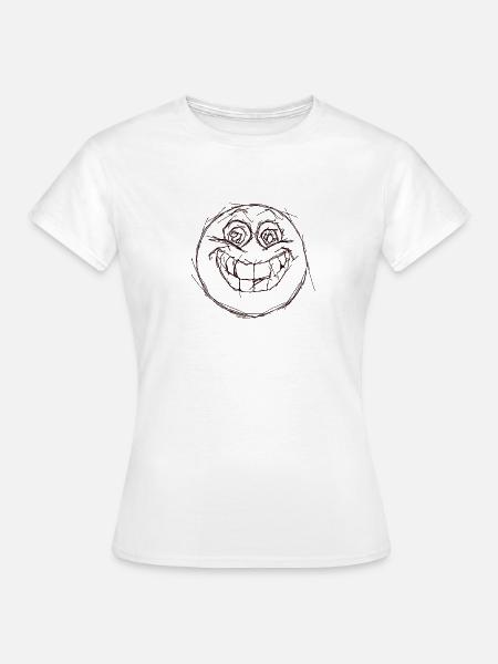 Emoji Grinsen - Frauen T-Shirt - Weiß