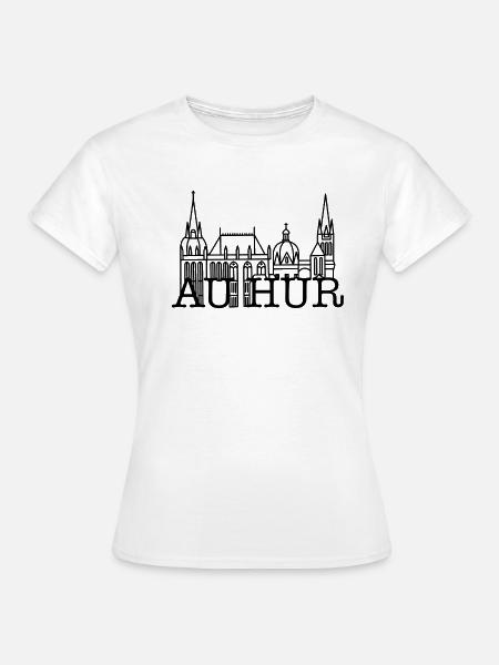 Stadt Aachen „au hur “, Sehenswürdigkeit, Dom - Frauen T-Shirt - Weiß