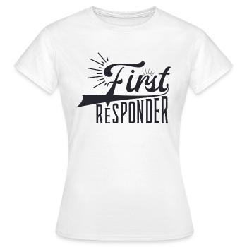 Premier intervenant - T-shirt Femme - blanc - Devant - AI Model Female 172 dark (172cm)