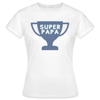 SUPER DAD - Women's T-Shirt - white - Front - AI Model Female 172 dark (172cm)