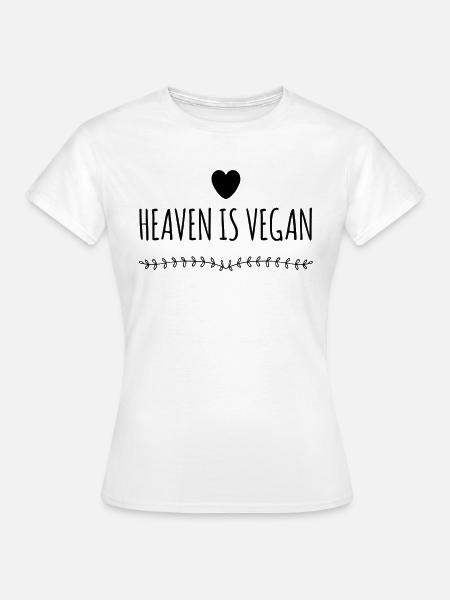 Heaven Is Vegan - Frauen T-Shirt - Weiß