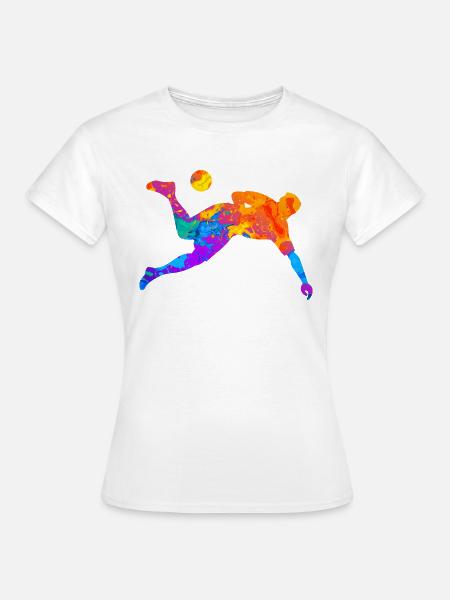 Fußball Fußballer Fußballverein Silhouette - Frauen T-Shirt - Weiß