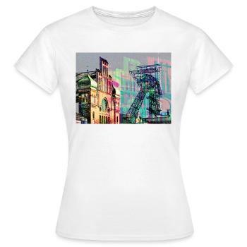 Industriekultur im Ruhrgebiet, Zeche, Bergbau - Frauen T-Shirt - Weiß - Vorne - AI Model Female 172 dark (172cm)