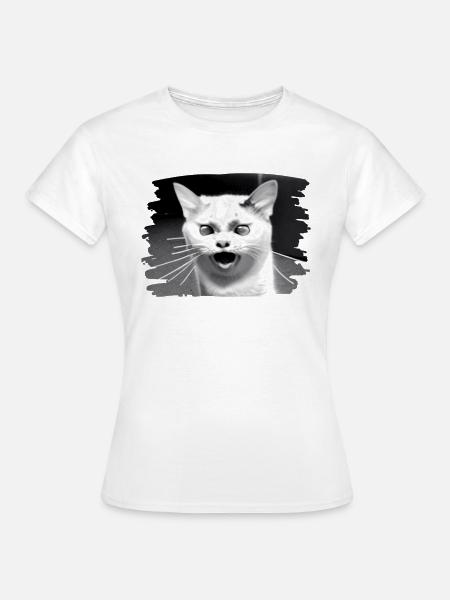 Cracy cat 7 - Frauen T-Shirt - Weiß