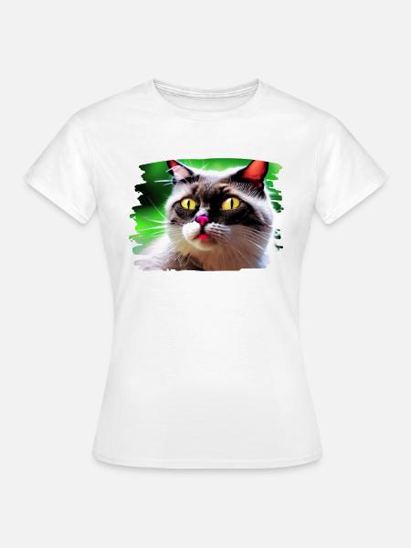 Cracy cat 4 - Frauen T-Shirt - Weiß