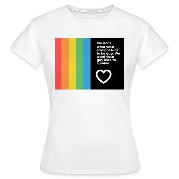 Gay pride - T-shirt Femme - blanc - Devant - AI Model Female 172 dark (172cm)