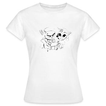SPIELE!! - Frauen T-Shirt - Weiß - Vorne - AI Model Female 172 dark (172cm)