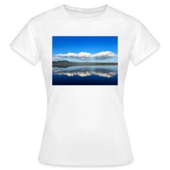 reflection clouds on the lake - Women's T-Shirt - white - Front - AI Model Female 172 dark (172cm)