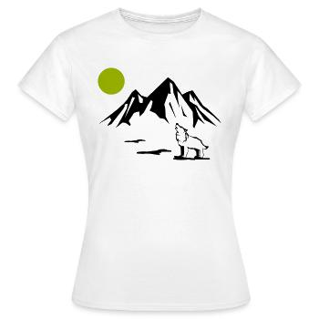 Loup Pleine Lune - T-shirt Femme - blanc - Devant - AI Model Female 172 dark (172cm)