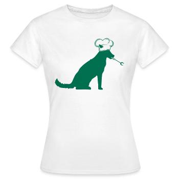 Chien Grill Master Grilling Chef Chapeau, Chef Hunger - T-shirt Femme - blanc - Devant - AI Model Female 172 dark (172cm)