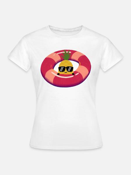 Happy Ananas - Frauen T-Shirt - Weiß