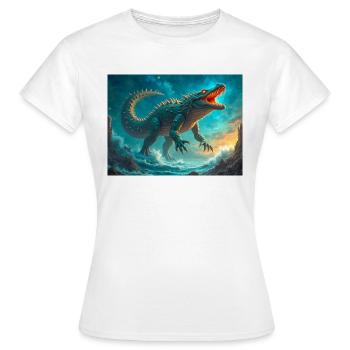 Cipactli, aztekisches Schöpfungsmonster des Urzeitlichen - Frauen T-Shirt - Weiß - Vorne - AI Model Female 172 dark (172cm)