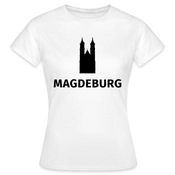 Magdeburg - Frauen T-Shirt - Weiß - Vorne - AI Model Female 172 dark (172cm)