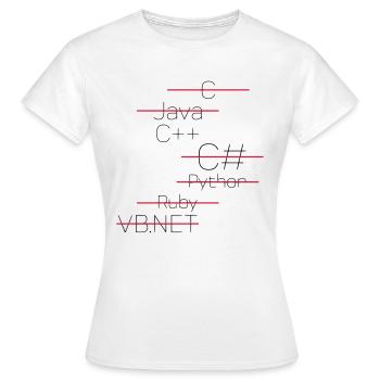 C++ - SIMPLE - T-shirt Femme - blanc - Devant - AI Model Female 172 dark (172cm)