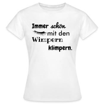 wimpern klimpern - Frauen T-Shirt - Weiß - Vorne - AI Model Female 172 dark (172cm)