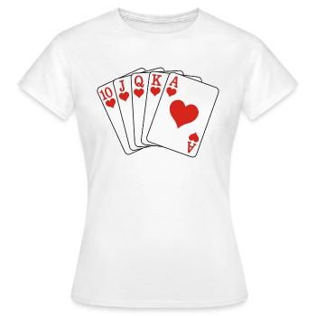 Poker Royal Flush - T-shirt Femme - blanc - Devant - AI Model Female 172 dark (172cm)