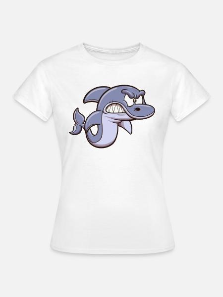 Wütender Hai - Frauen T-Shirt - Weiß