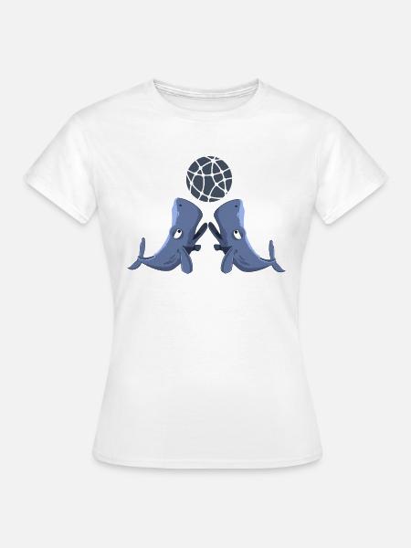 Spielende wale - Frauen T-Shirt - Weiß