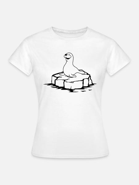 seehund auf eis - Frauen T-Shirt - Weiß
