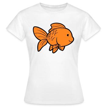 Poisson Poisson Rouge - T-shirt Femme - blanc - Devant - AI Model Female 172 dark (172cm)