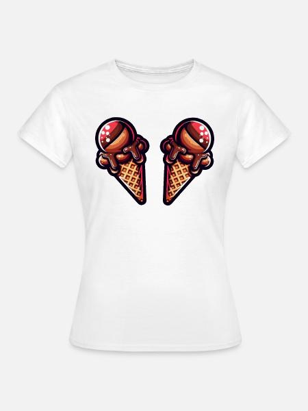 Eiscreme - Frauen T-Shirt - Weiß