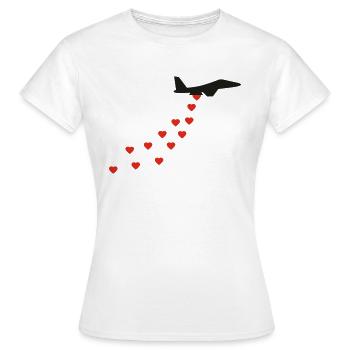 Herz Bomber - Frauen T-Shirt - Weiß - Vorne - AI Model Female 172 dark (172cm)