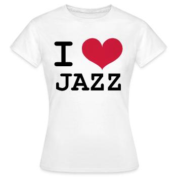 I Love Jazz - T-shirt Femme - blanc - Devant - AI Model Female 172 dark (172cm)