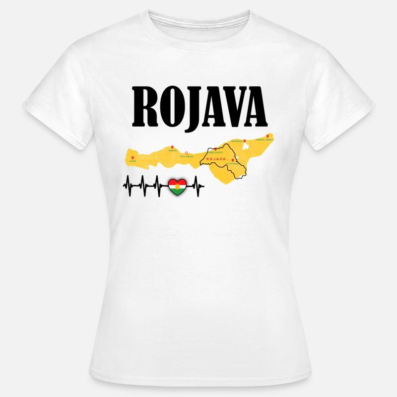 Kurdistan Rojava Kurde Kurdisch Geschenk - Frauen T-Shirt - Weiß