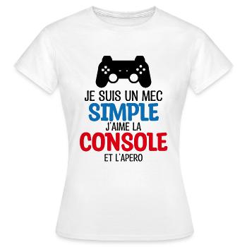 console et apéro - T-shirt Femme - blanc - Devant - AI Model Female 172 dark (172cm)