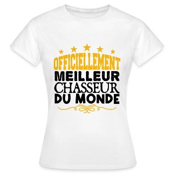Chasseur | le Meilleur Chasseur cadeau Chasseur - T-shirt Femme - blanc - Devant - AI Model Female 172 dark (172cm)