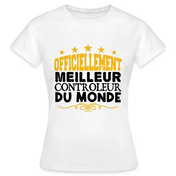 Controleur | le Meilleur Controleur cadeau Control - T-shirt Femme - blanc - Devant - AI Model Female 172 dark (172cm)