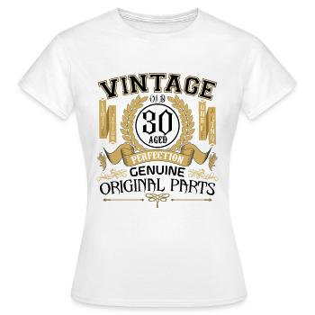 Jahrgang 30 Jahre - Geburtstagsgeschenk 30 Jahre !!! - Frauen T-Shirt - Weiß - Vorne - AI Model Female 172 dark (172cm)