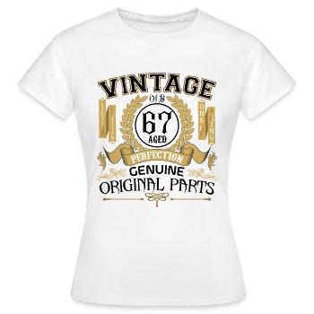 Jahrgang 67 Jahre - Geburtstagsgeschenk 67 Jahre !!! - Frauen T-Shirt - Weiß - Vorne - AI Model Female 172 dark (172cm)