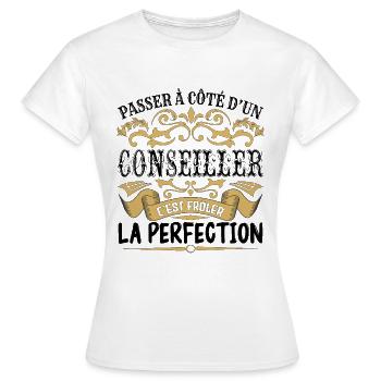 Conseiller | le Meilleur cadeau Conseiller - T-shirt Femme - blanc - Devant - AI Model Female 172 dark (172cm)