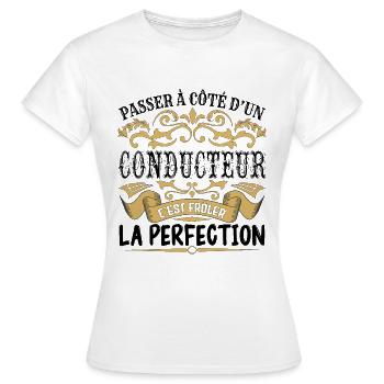 Conducteur | le Meilleur cadeau Conducteur - T-shirt Femme - blanc - Devant - AI Model Female 172 dark (172cm)