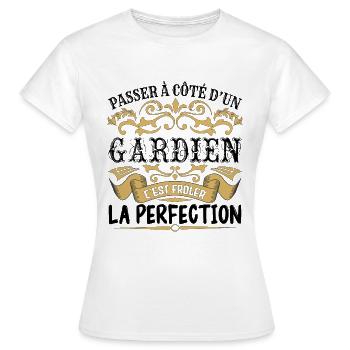 Gardien | le Meilleur cadeau Gardien - T-shirt Femme - blanc - Devant - AI Model Female 172 dark (172cm)