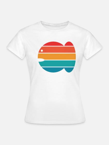 Retro Sommer Fisch - Frauen T-Shirt - Weiß