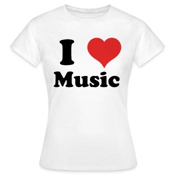 j’aime la musique - T-shirt Femme - blanc - Devant - AI Model Female 172 dark (172cm)