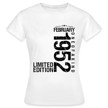 Anniversaire Février 1952 Février né en Février - T-shirt Femme - blanc - Devant - AI Model Female 172 dark (172cm)